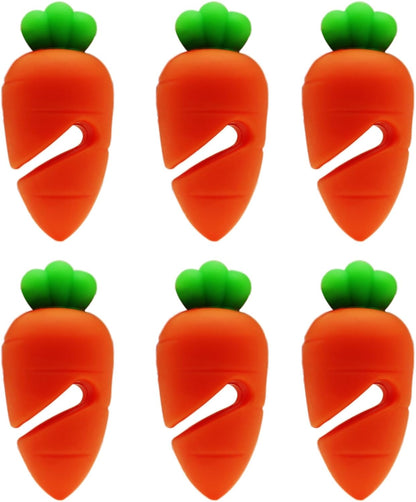 6PCS Silicone Heat Resistant Holder Keeping Lid Open Carrot Spill-proof Lid Lifter for Kitchen Restaurant Cooking Assistant to Reduce Soup Spills