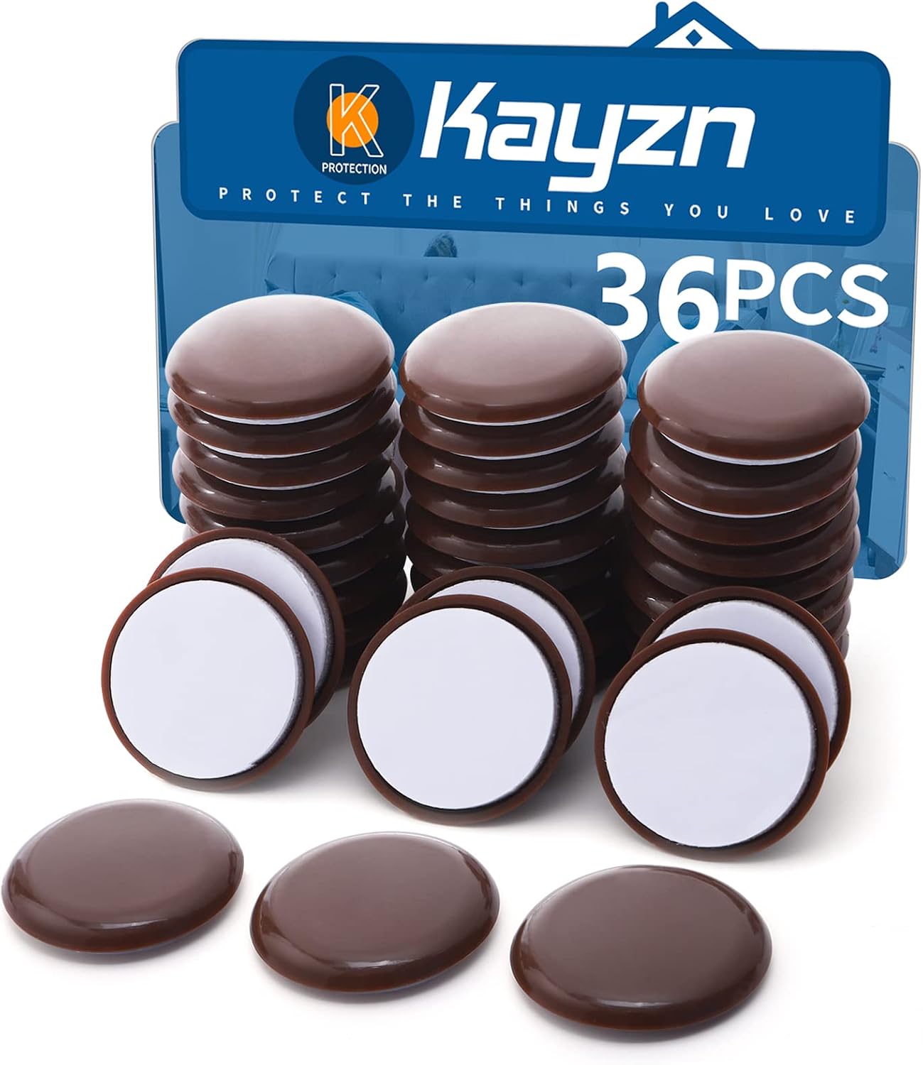 Self-Adhesive Furniture Sliders for Carpets, Furniture Moving Pads (36Pcs) 1-3/4" Furniture Mover Glides, Self Sticks Carpet Furniture Carrier - Move Any Item Quickly and Easily!