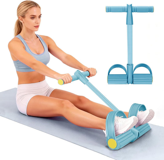 Resistance Bands with Handles 6 Tube Multifunction Tension Rope, Sit-Up Exercise Equipment with Foot Pedals and Handles，Pedal Resistance Band for Abdomen, Waist, Arm, Leg
