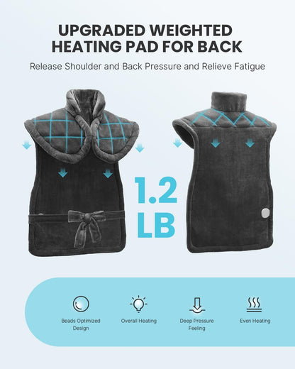iDOO Heating Pad for Back Pain Relief, Birthday Gifts for Men Women Her Mum, FSA Eligible Items Only List, Weighted Heating Pad for Neck & Shoulders, ETL Electric Heat Pad, 24"x33"