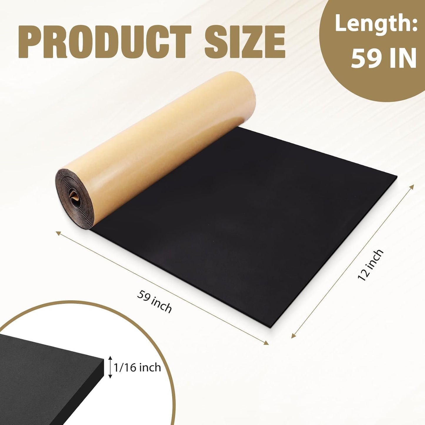 LSGCQ Sponge Neoprene Foam Padding Self Adhesive Foam Sheets, White | Closed Cell Foam Sheet Neoprene Rubber Pad for DIY Gaskets Shock Pads Liner Crafts, 12" Wide x 1/8" Thick x 59" Long