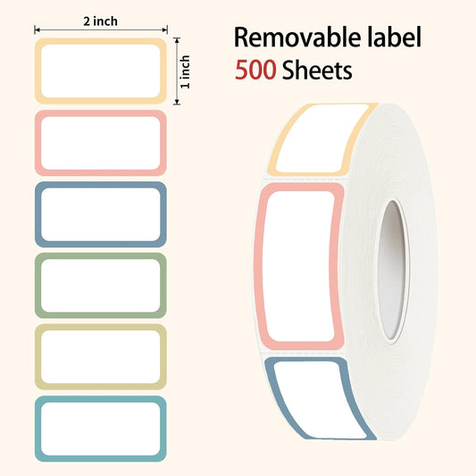 500 Pcs Removable Freezer Labels, Removable Freezer Labels Water Oil Resistant with Perforation Line for Food Containers Jars Pantry Organization (Morandi Color- 1x 2 inch)
