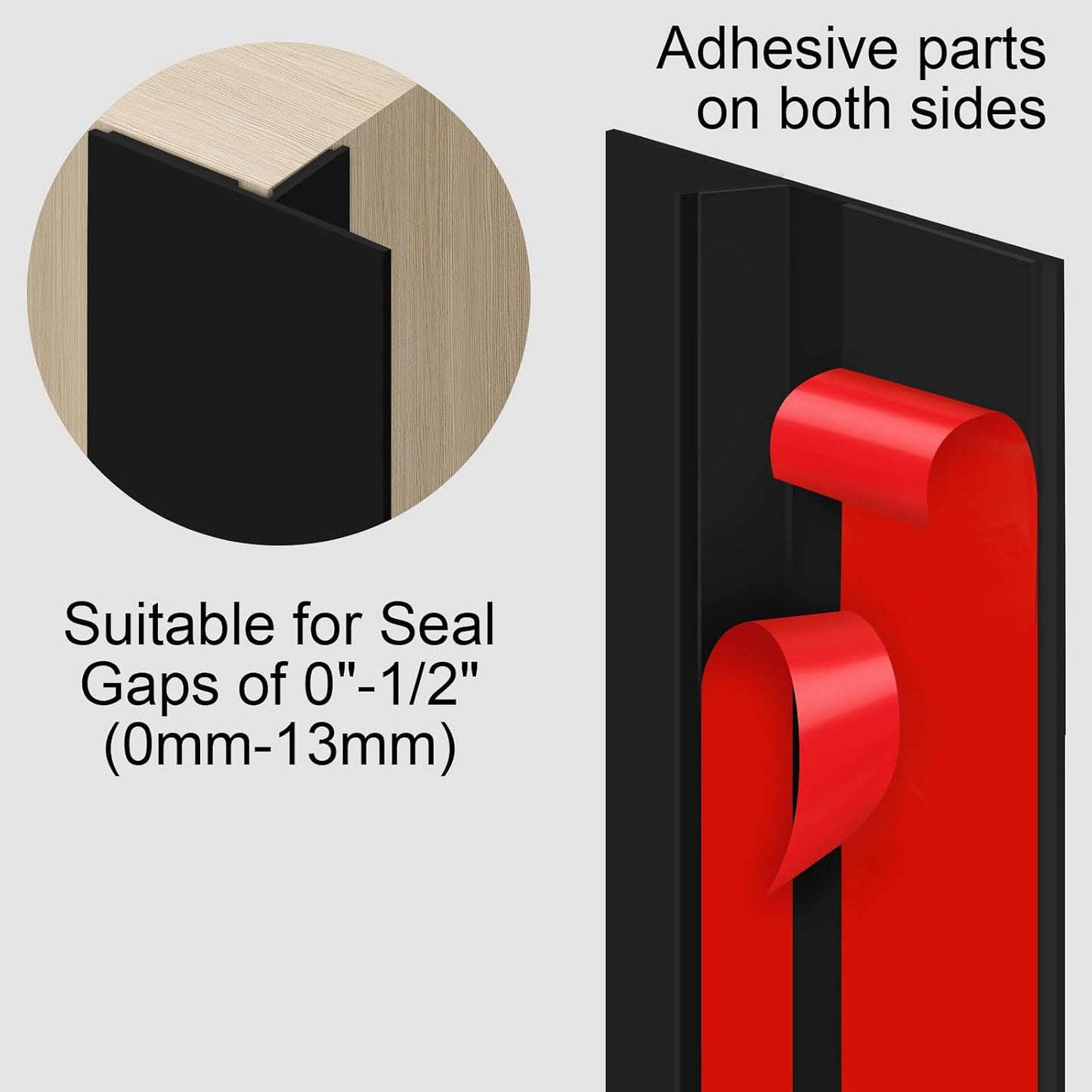 Benory T-Shaped Silicone Door Weather Stripping, Clear, 1.38" W x 20 ft | T-shaped design helps the seal stay in place on door frames while reducing drafts, energy loss, and outside noise