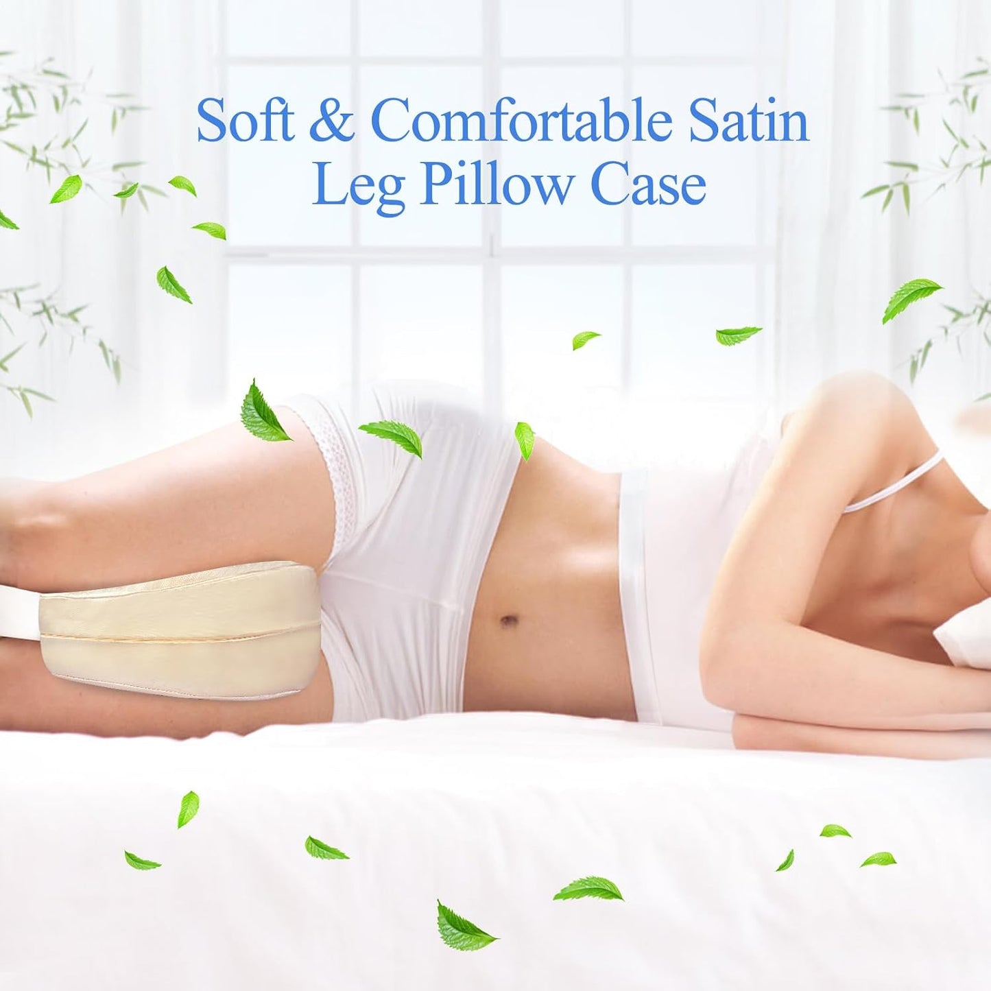 Zelimun Knee Pillow Cover 9.8" x9.8" x5.9", Leg Pillowcase Replacement, Pillow Cover for Heart Shaped Knee Pillow (Champange)