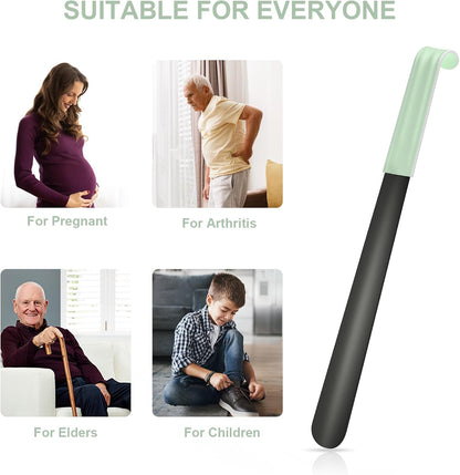 16.5 Inch Long Handle Shoe Horn for Seniors Men Women Kids, Metal Shoe Horns for Boots