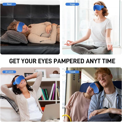 Moist Heated Eye Masks for Dry Eyes, Stye, Warm Compress for Sleeping | Purple, Microwavable Heating, Hot Compress for Relieve, Flaxseed Filling