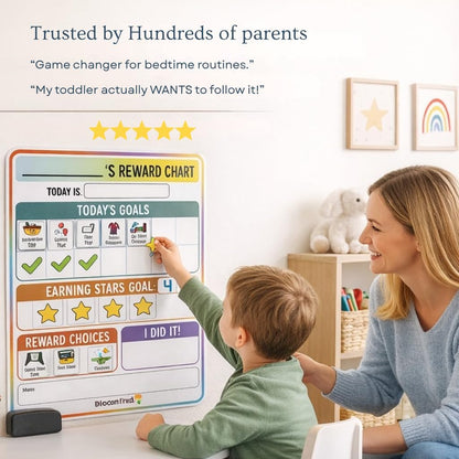 Reward Charts for Toddlers – Magnetic Daily Routine & Behavior Chart for Kids, Positive Reinforcement System for Home & Classroom, 70 Magnets, Dry Erase Board | reward chart toddlers magnetic daily routine behavior chart kids positive reinforcement