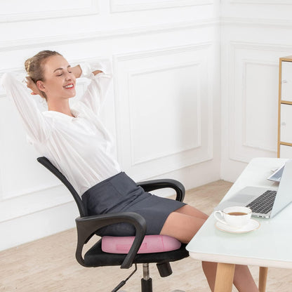 SAIREIDER Office Chair Cushion, Car Seat Cushion, Memory Foam Coccyx Cushion Pads for Tailbone Pain, Sciatica Relief Pillow, Correct Sitting Posture (Black)