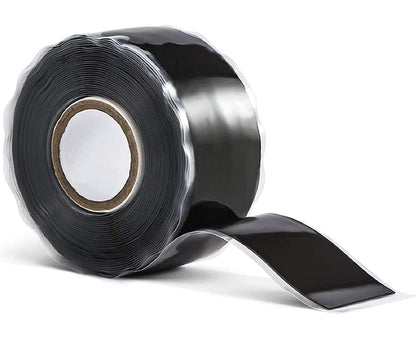 Romeda 1 Inch x 10 FT Black Self-Fusing Silicone, Thickness 0.5mm Hose Repair Tape, Heavy Duty and Leak Proof Rubber Hose Tape, Pipe for Water - Black