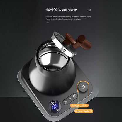Gooseneck Electric Kettle, White, 0.9L | ±1℉ Temperature Control, 304 Stainless Steel, Ultra-Quiet, Auto Boil Detection, 8 Safety Protections & Memory Function