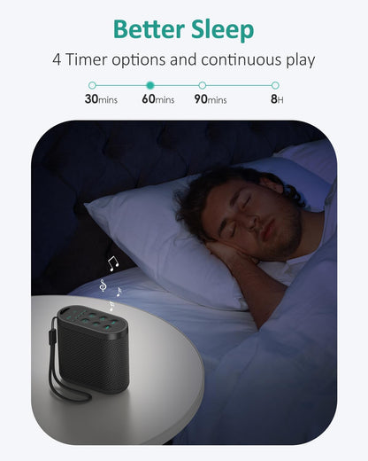 Portable Travel Sound Machine White Noise Machine for Sleeping : Super Long-Lasting & Rechargeable Battery, Headphone Jack, 21 Sounds, Noise Canceling for Office Privacy, Home, Adults, Baby, Gift