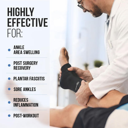 Ankle Ice Pack Wrap, Reusable Gel Cold Compression for Plantar Fasciitis