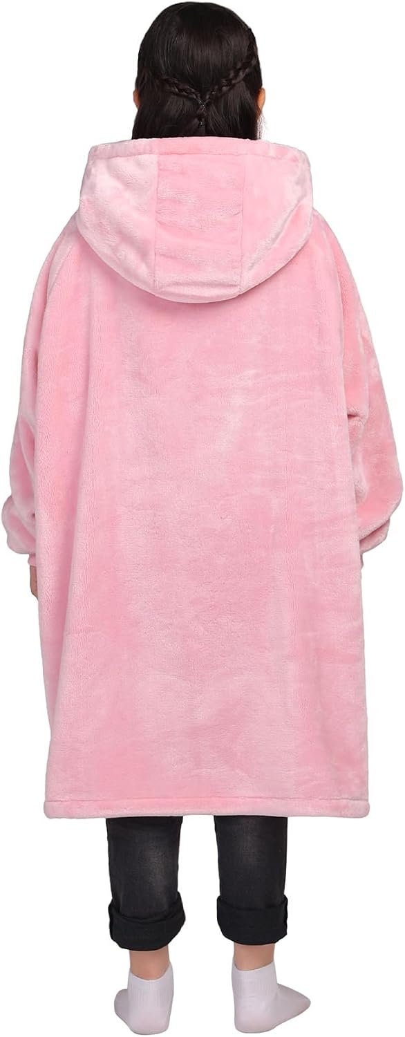 Waitu Wearable Blanket Sweatshirt Gifts for Women and Men, Warm and Cozy Giant Blanket Hoodie, Thick Flannel Blanket with Sleeves and Giant Pocket - Dark Gray