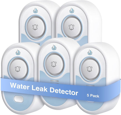 Water Leak Detector 3 Pack, 5-Year Battery Life, Water Alarm with Low Battery Warning, 100dB Loud Sound and Self-Test Function, IP66 Waterproof for Home Basement Kitchen RV(Not Support Wi-Fi)