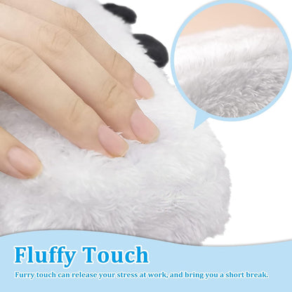 2Pack Plush Panda Chair Armrest Pads, Memory Foam Kawaii Chair Armrest Cushion with Velcro Strap, Adjustable & Washable Ergonomic Elbow Support Decompression for Home Office Gaming Chair