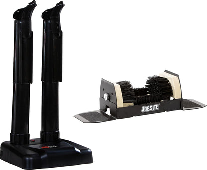 JobSite Boot Dryer with Heavy Duty Boot Scraper - Silent Shoe Dryer & Warmer For Work Boots, Gloves & Shoes - Fanless Convection Dry - Helps Reduce Odor