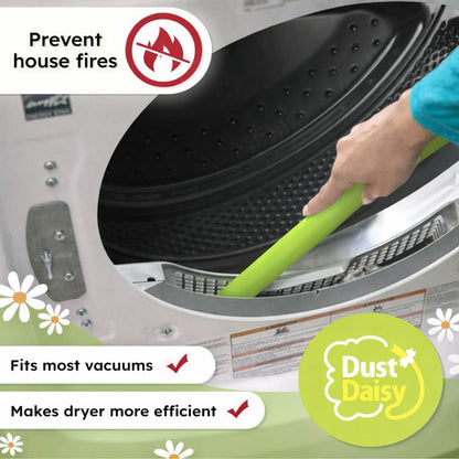 Dust Daisy Slip-On Dryer Vent Cleaner Kit, 30" Long | Vacuum Hose Attachment, Universal Connector, Lint Remover, Fits Most Vacuum Cleaners