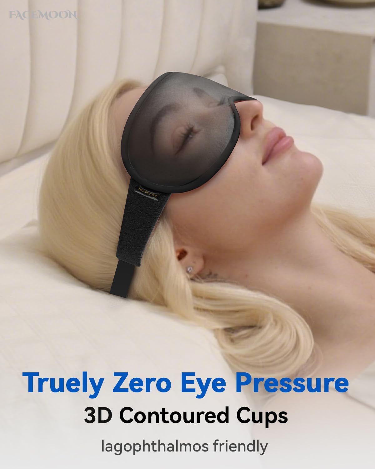 FACEMOON 3D Blackout Weighted Sleep Mask, Airplane Travel & Nurse Essential