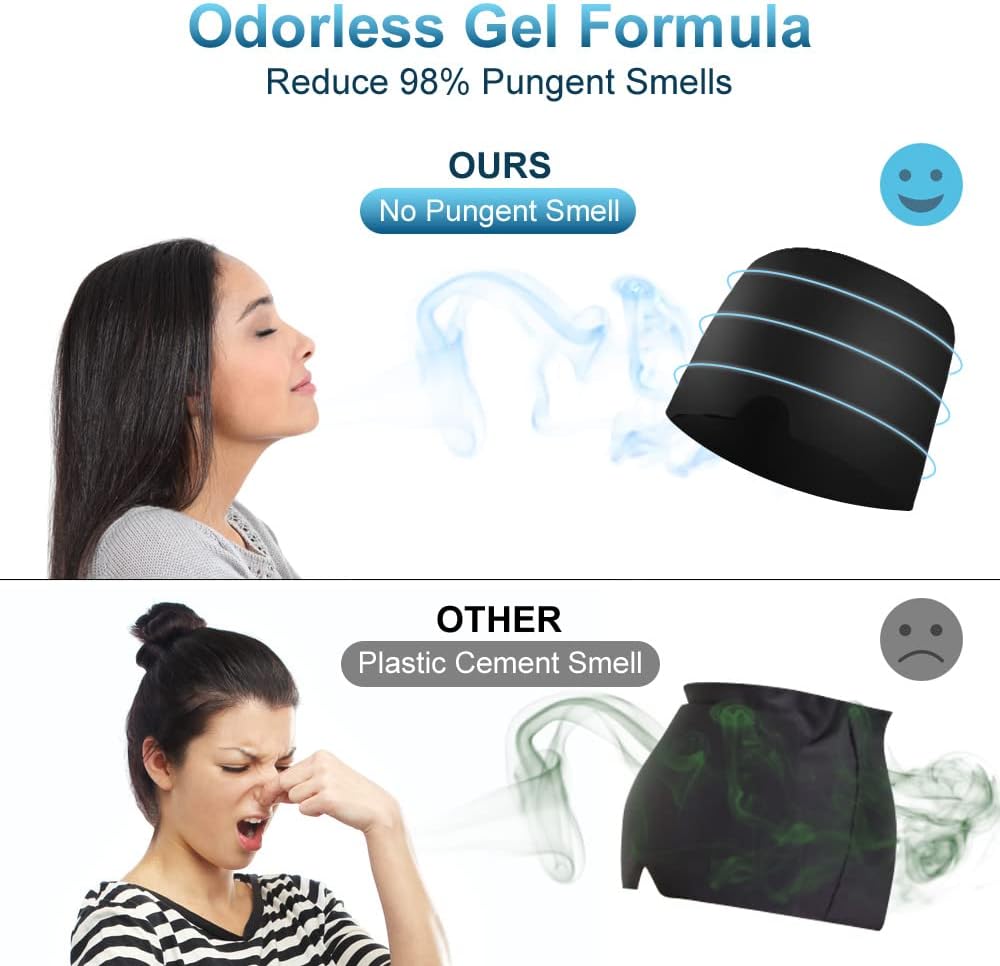 AOOWU Migraine Relief Cap, Reusable Soothing Headache Cap, Odorless Cooling Gel Ice Hat, Ice Pack Head Wrap, Hot and Cold Therapy, Cold Face Mask for Tension Stress Hangover Sinus Puffy Eyes, Blue