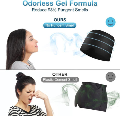 AOOWU Migraine Relief Cap, Reusable Soothing Headache Cap, Odorless Cooling Gel Ice Hat, Ice Pack Head Wrap, Hot and Cold Therapy, Cold Face Mask for Tension Stress Hangover Sinus Puffy Eyes, Blue