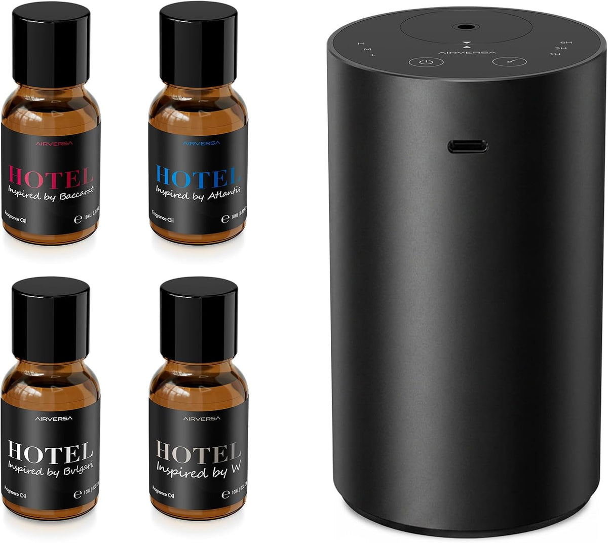 Airversa ADX Waterless Essential Oil Diffuser Starter Kit, Black