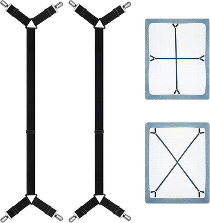 RayTour Sheet Keeper Straps Bed Sheet Holder for Corners Bedsheet Stays Suspender Clips Fitted Sheet Holder Garters Fasteners Mattress Clamps