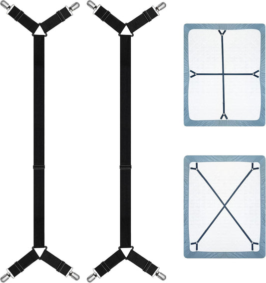 RayTour Sheet Keeper Straps Bed Sheet Holder for Corners Bedsheet Stays Suspender Clips Fitted Sheet Holder Garters Fasteners Mattress Clamps