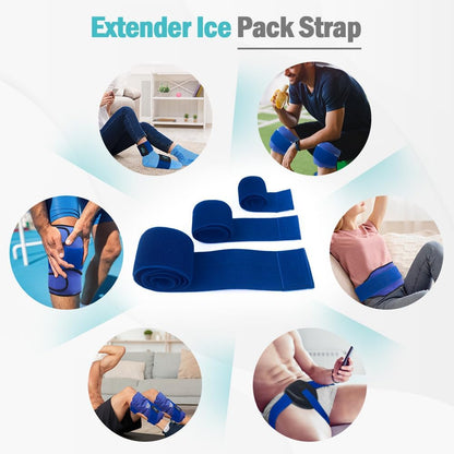 Hilph Ice Pack Strap, Stretchable, 3 Sizes Belt Extender Secure Straps | Elastic Hook and Loop Extension Straps, Add Length to Most Ice Packs, Secure Ice Pack, Multiple Use for Knee, Back, Shoulder