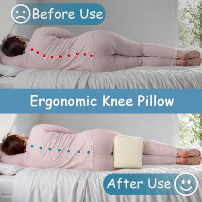 King Mills Plus Size Knee Pillow for Sleeping, Extra Large | Side Sleeper Pillow Between Legs, Memory Foam Ergonomic, For Back Pain and Sciatica, Two Replaceable Cover