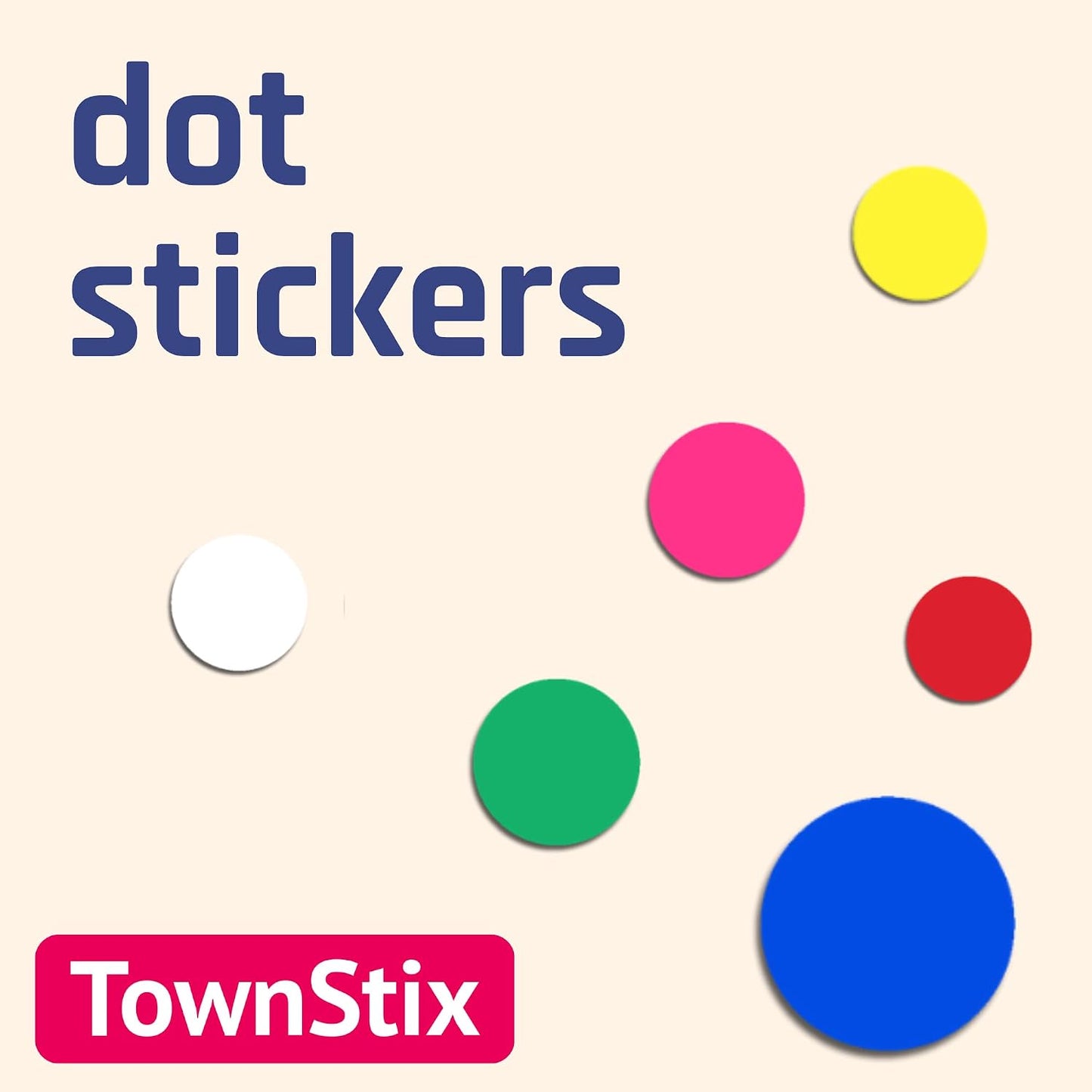 2000 Pack, 3/4" Round Colored Dot Stickers Labels - 10 Colors