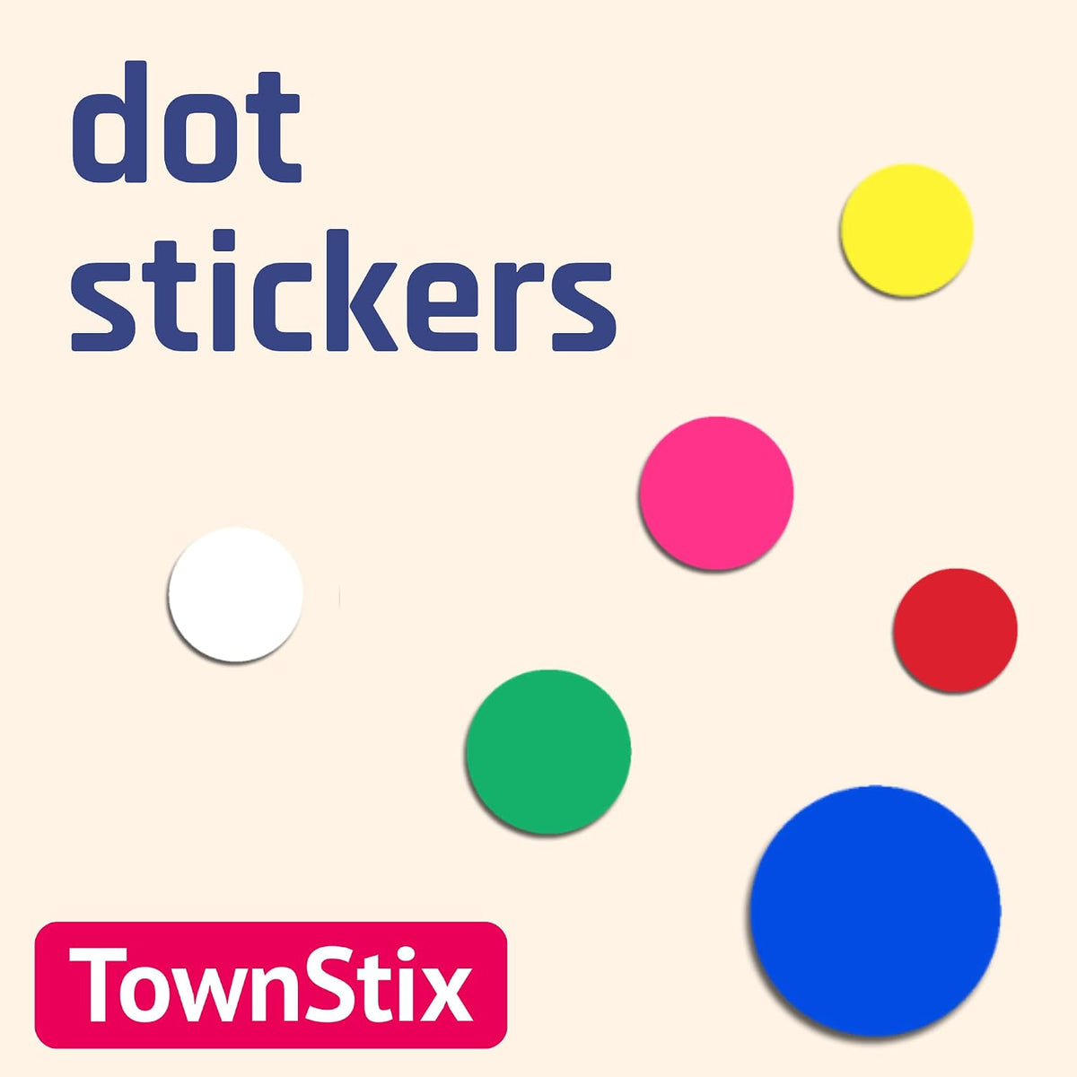 1" Round Colored Dot Stickers Labels - 6 Colors