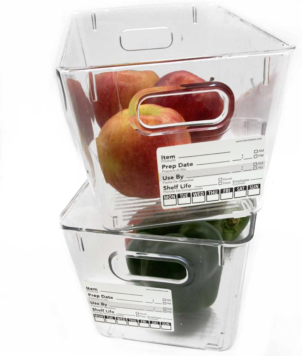 Dissolvable Day of The Week Use by Shelf Life Labels, 2 x 3 Inch 500 Adhesive Stickers for Organization, Food Rotation, Meal Prep Stickers Dissolve in Water