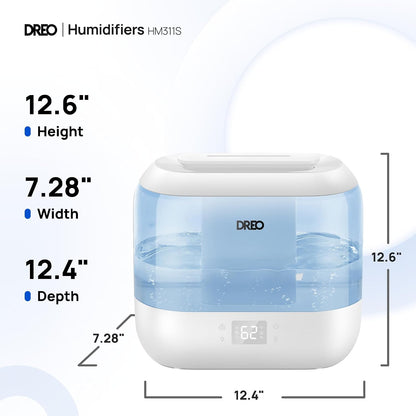 DREO Smart Humidifiers for Bedroom, 4L Cool Mist Humidifier