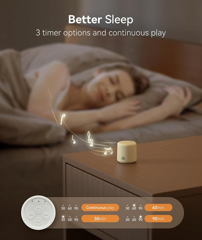 Dreamegg Portable White Noise Machine, 1000mAh Battery, Travel Sleep, Cream | Egg-Sized, 16 Sounds, USB-C, Timer, Baby & Adults, Office Privacy, Gift Use