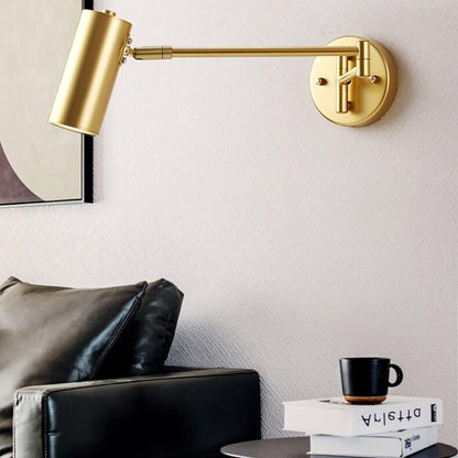 Swing Arm Wall Sconce Adjustable Wall Mount Reading Light Headboard Lamp, Modern Hardwired Sconces GU10 Wall Swivel Spot Lights for Bedroom Bedside Living Room Study
