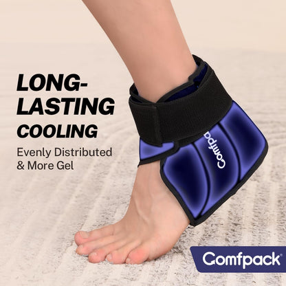 Comfpack Heel Ice Pack Wrap for Plantar Fasciitis Relief, Ankle Ice Pack | FSA Eligible, Ice Pack for Injures Reusable, Gel Cold Pack Warp for Achilles Tendonitis, Swelling, Ankle Sprain, Heel Pain