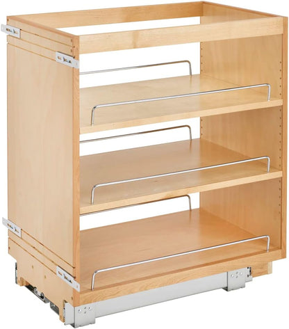 Rev-A-Shelf Pullout Kitchen Cabinet Organizer, Min Cabinet Opening 5.5" W | 5" W Slide Out Pantry Spice or Utensil Storage Rack with Adjustable Shelves for Base Cabinet Organization, 448-BC-5C
