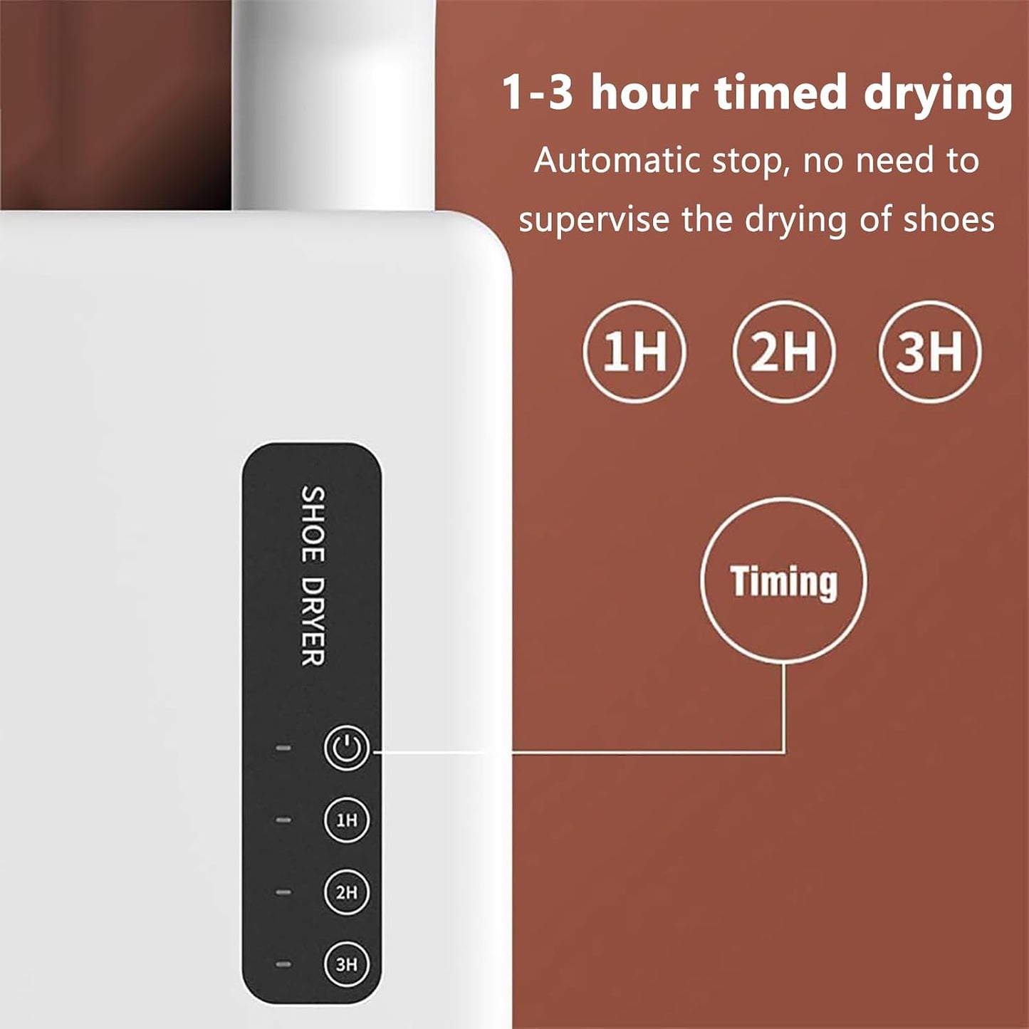 Shoe and Boot Dryer with Timer (1/2/3H) - Rapid Drying, 360° Heat Distribution for Leather & Fabric, Perfect for Rain Boots, Gloves & Sports Shoes