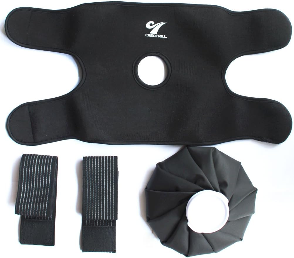 Reusable Hot Cold Therapy Ice Bag Pack (9") Neoprene Core Wrap with Elastic Strap, Portable Moist Heating Brace First aid Ice Compression Sleeves Pain Relief Pad