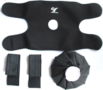 Reusable Hot Cold Therapy Ice Bag Pack (9") Neoprene Core Wrap with Elastic Strap, Portable Moist Heating Brace First aid Ice Compression Sleeves Pain Relief Pad
