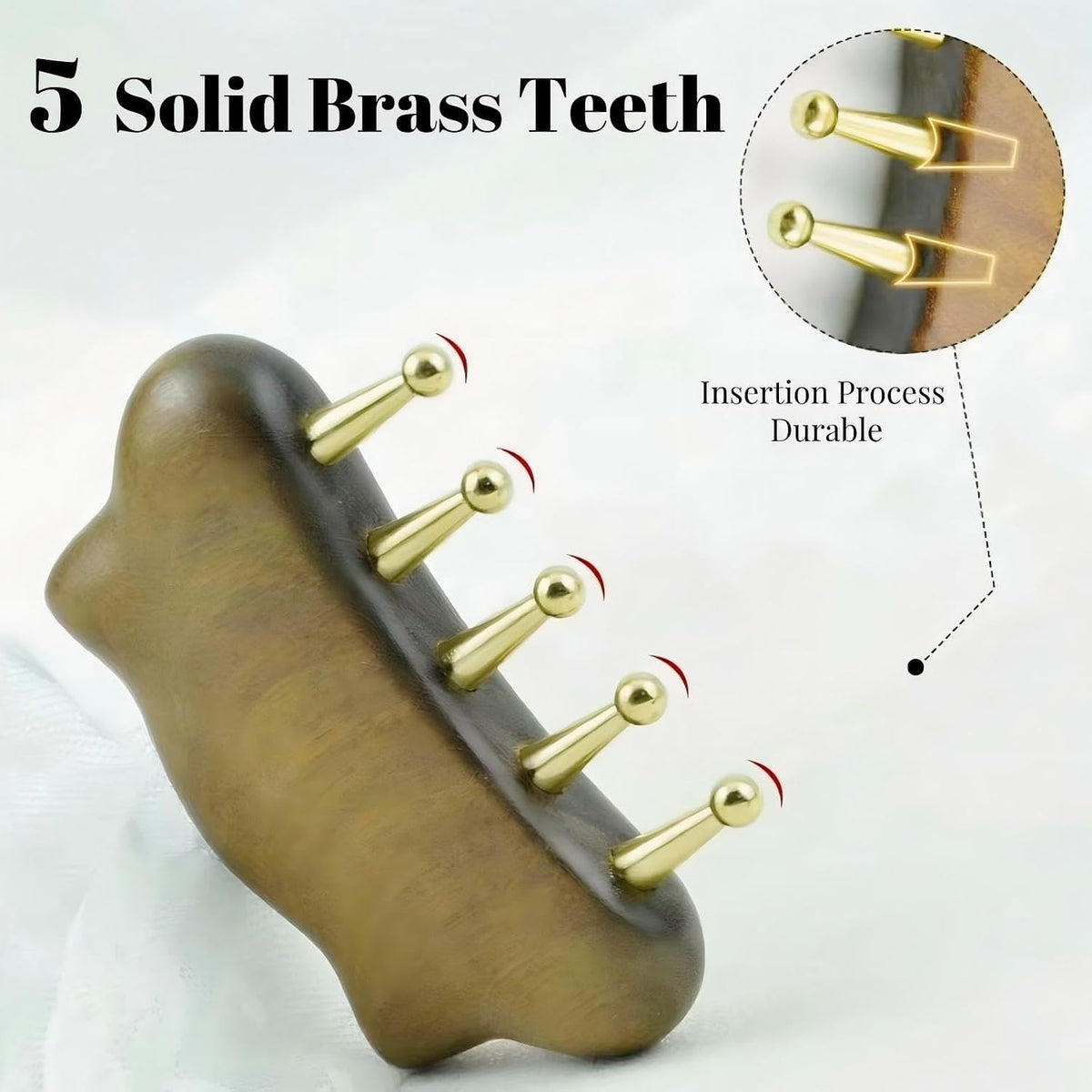 Sandalwood Wide Tooth Hair Growth Meridian Massage Comb 5 Copper