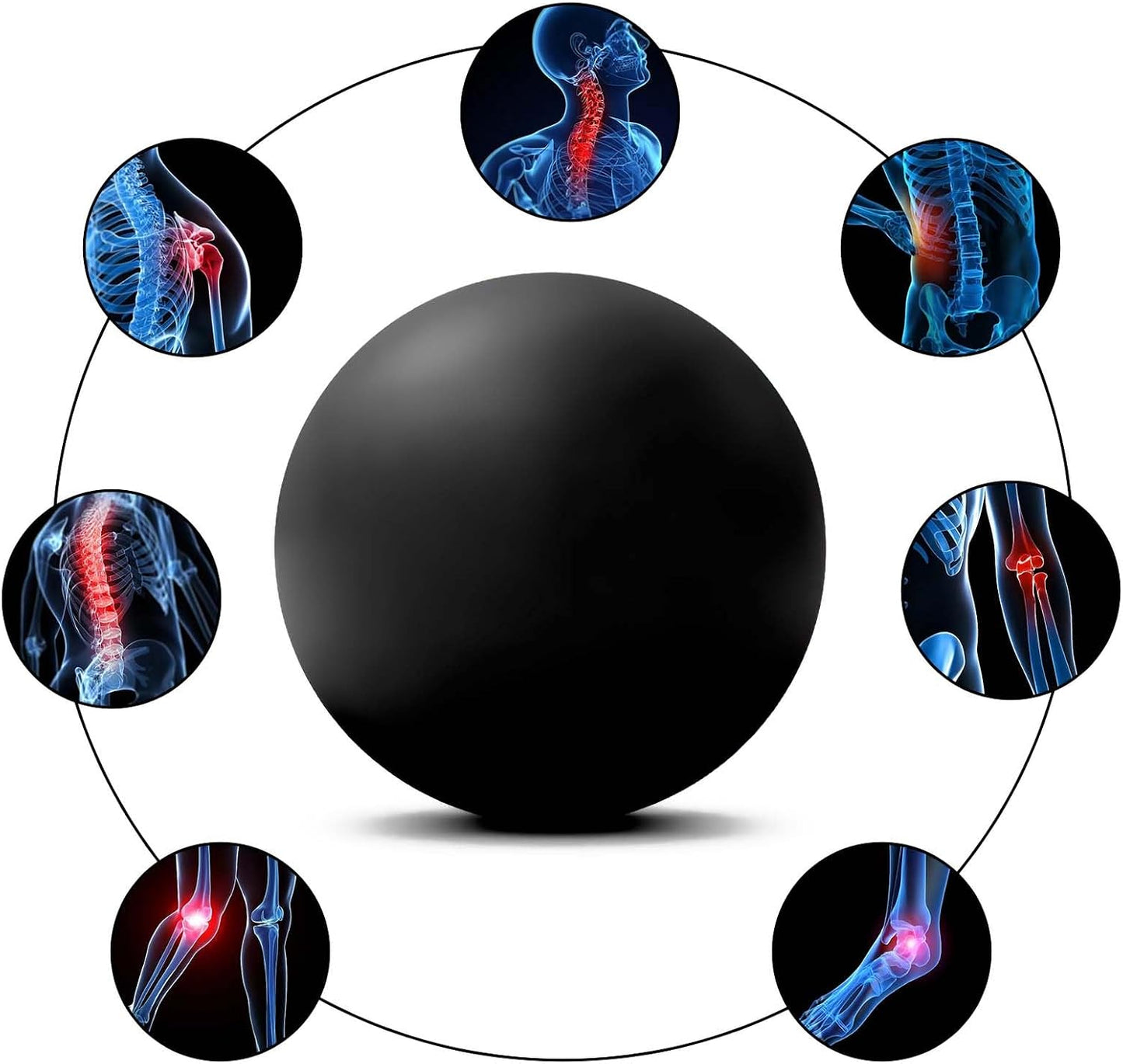 WOVTE Massage Lacrosse Ball Therapy for Sore Muscles Myofascial Release | Shoulders, Neck, Back, Foot, Body, Deep Tissue, Trigger Point, Muscle Knots, Yoga