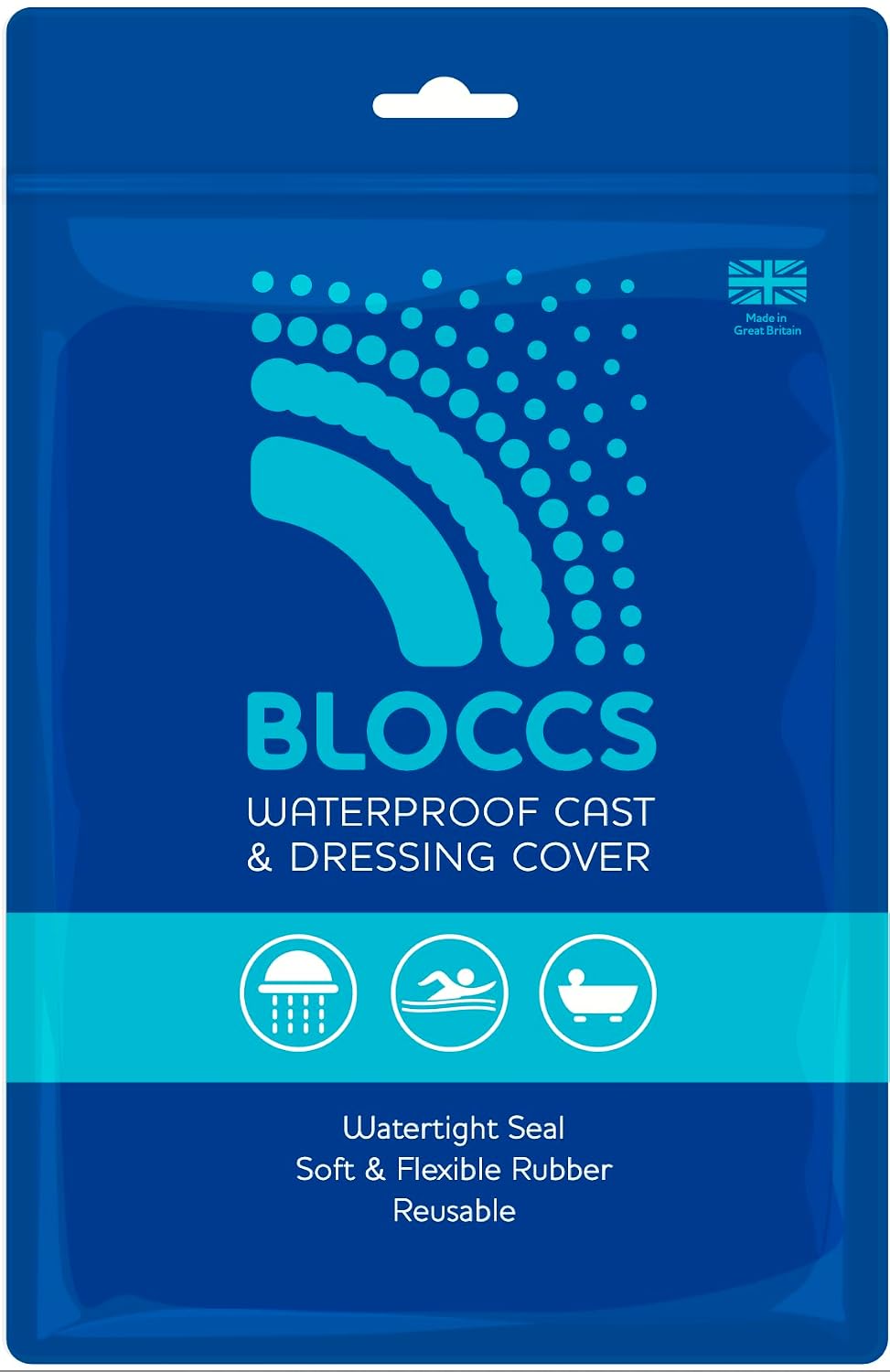 BLOCCS 100% Waterproof Cast Covers for Shower Leg- Swim Cover, Cast Bag for Bath. Durable Cast Sleeve for Swimming - #ASL74 - Adult Short Leg