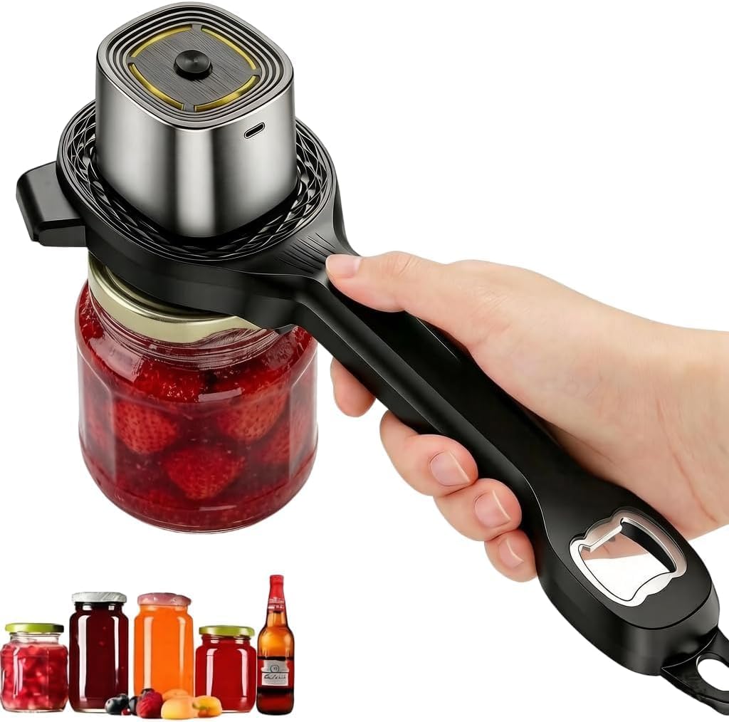 Electric Jar Opener for Seniors with Auto-Adjusting Gripper | Fit 1"-3.5" Cap | Rechargeable Jar & Bottle Openers for Weak Hands and Arthritis