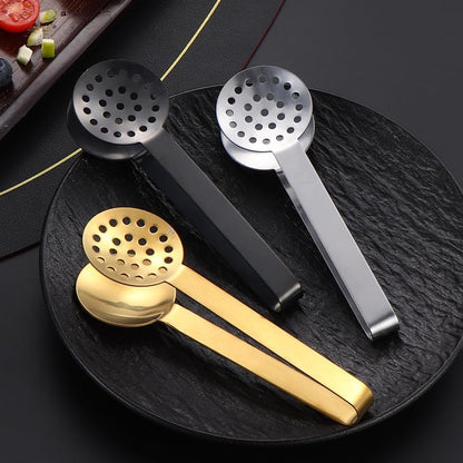 Tea Bag Squeezer (2-Pack), Stainless Steel Round Tea Bag Squeezer Tongs, Metal Strainer Gripper Picker Tea Spoon, Tea Accessories for Tea Drinkers (Gold)