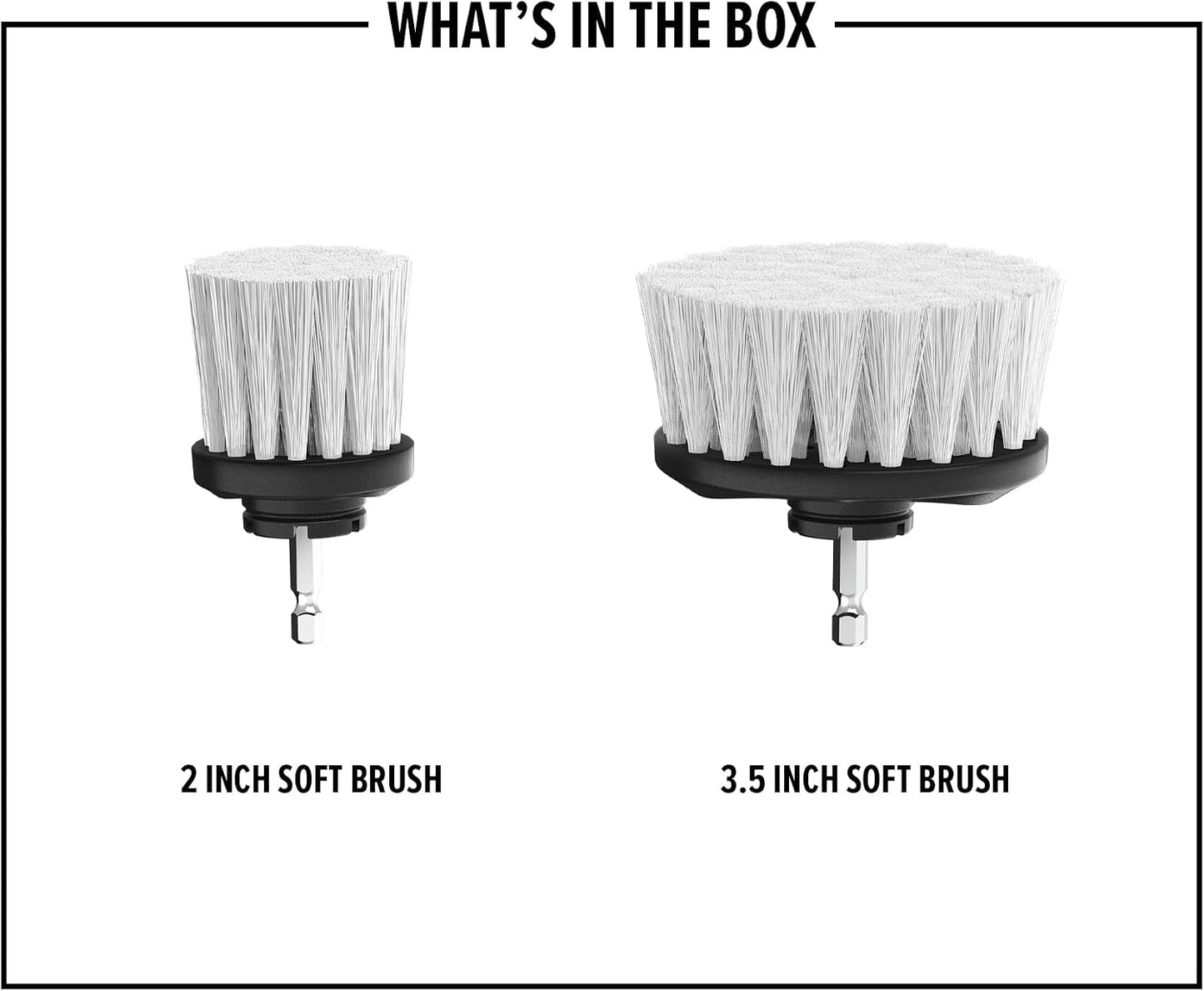 Dirt Devil Soft Bristle Cleaning Brush Set, Includes 2" & 3.5" Brushes | For Use on Glass, Hardwood, Ceramic and More, Gentle Cleaning, Scrubber Brush Drill Attachment for Cleaning