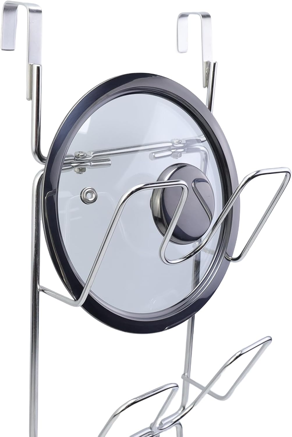 4 Tier Lid Organizer, Wall Mounted Pot Cover Rack, Lid Holder | No Drilling, Stainless Steel, Lid Holder for Kitchen Cabinet