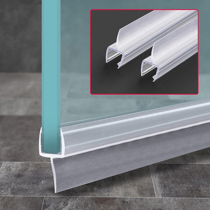 Shower Room Glass Door Bottom Gap Seal Strip for 1/2 Inch Glass, 27.5" Long Sweep Stop Shower Leaking