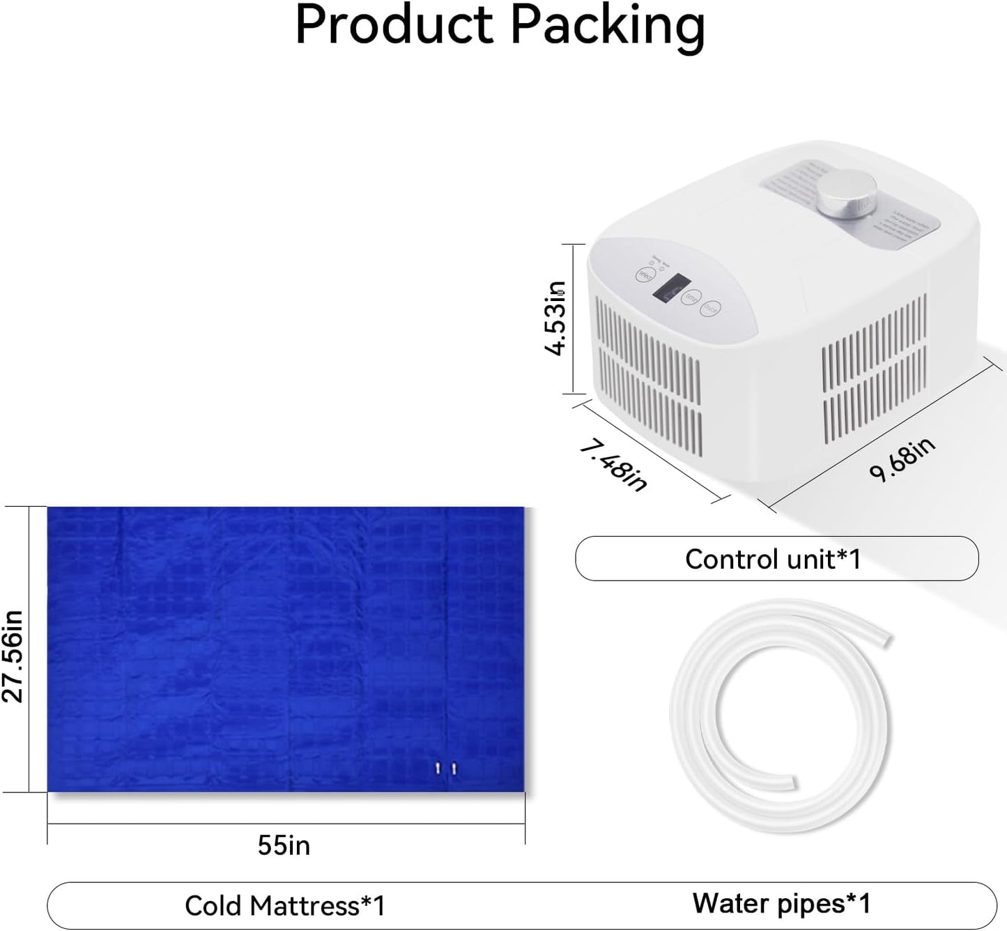 Water Cooling Mattress Pad, Bed Cooling System, Portable Bed Chiller, Cooled Mattress, Cool Sleep (63"×27.55")