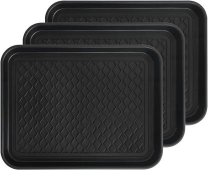 Boot Tray for Entryway, 3 Pack Waterproof Shoe Trays for Indoor Outdoor Use 20"x15" Durable Shoe Mat with Raised Edge, Non-Slip Tray for Boots, Pets, Garden & Muddy Shoes